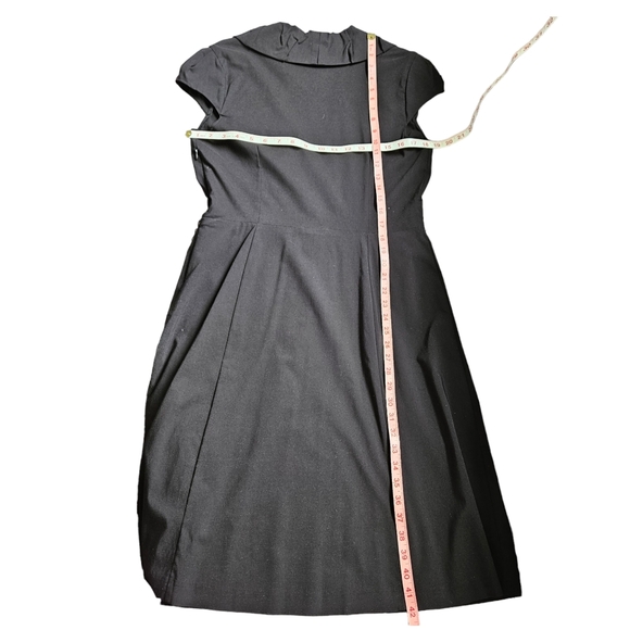 Le Chateau black midi dress with sash rushed shawl collar faux wrap 14/XL/XXL - Picture 16 of 16